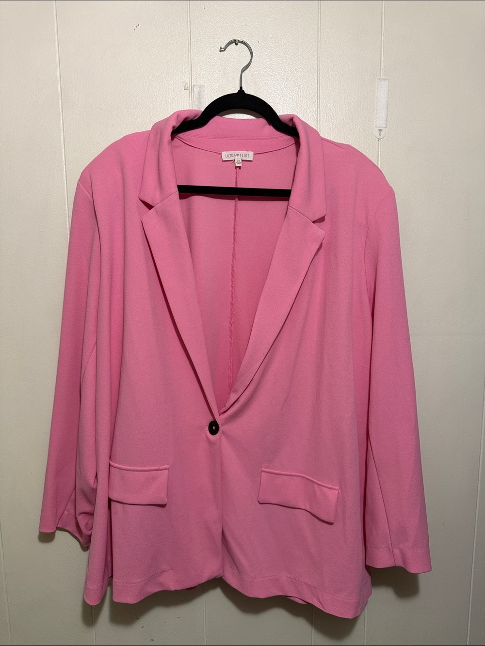 Ultra Flirt Bright Pink Single-Button Blazer